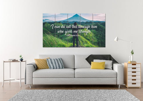 I can do all this Through him who Gives me Strength Canvas Wall Art