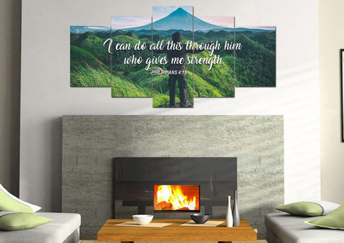 I can do all this Through him who Gives me Strength Canvas Wall Art