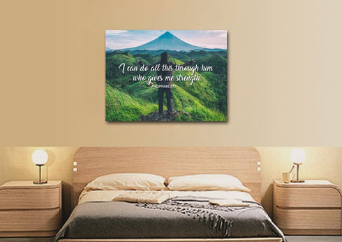 I can do all this Through him who Gives me Strength Canvas Wall Art