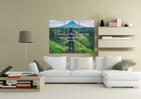 I can do all this Through him who Gives me Strength Canvas Wall Art