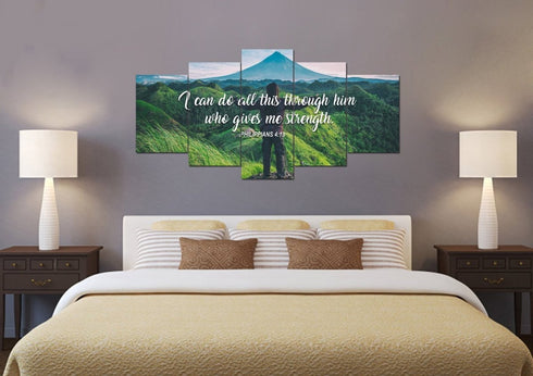 I can do all this Through him who Gives me Strength Canvas Wall Art