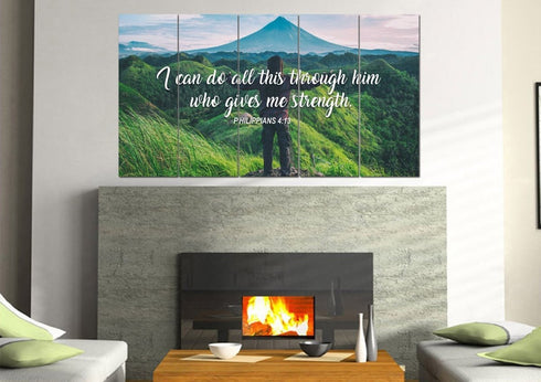 I can do all this Through him who Gives me Strength Canvas Wall Art