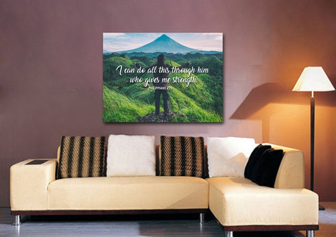 I can do all this Through him who Gives me Strength Canvas Wall Art