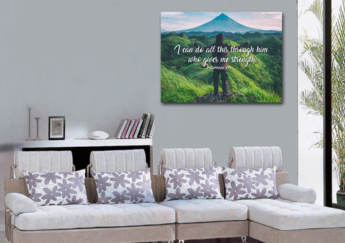I can do all this Through him who Gives me Strength Canvas Wall Art