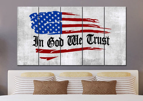 In God we Trust #10 American Flag Patriotic Wall Art