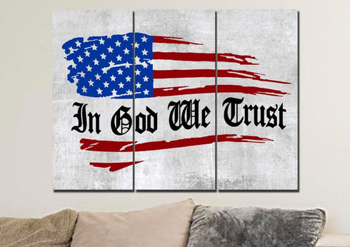 In God we Trust #10 American Flag Patriotic Wall Art