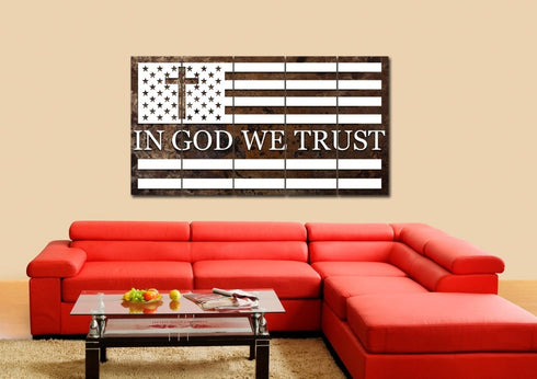 In God we Trust #15 American Flag Patriotic Wall Art