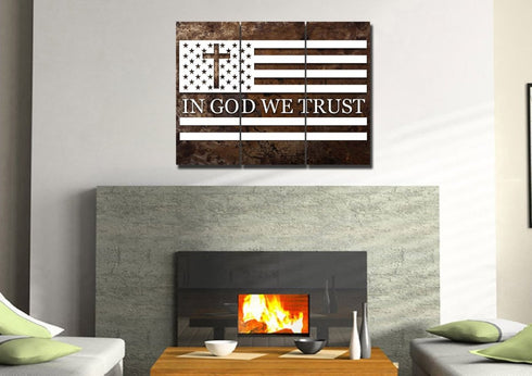 In God we Trust #15 American Flag Patriotic Wall Art