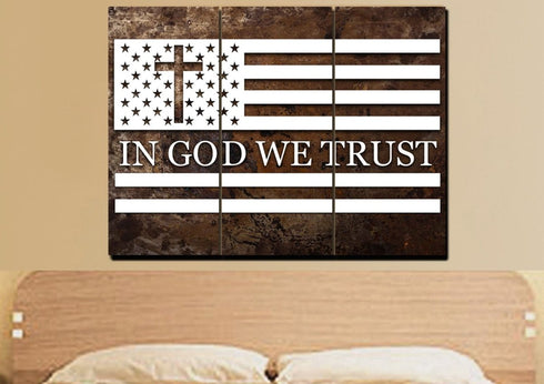 In God we Trust #15 American Flag Patriotic Wall Art