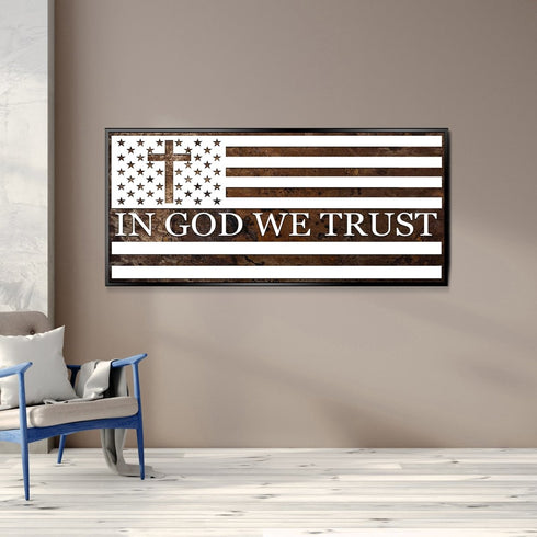 In God we Trust #15 American Flag Patriotic Wall Art