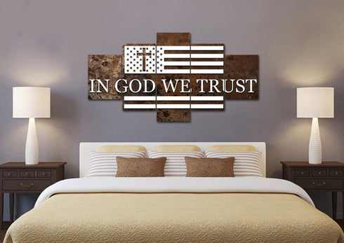 In God we Trust #15 American Flag Patriotic Wall Art