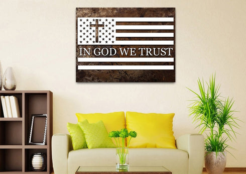 In God we Trust #15 American Flag Patriotic Wall Art