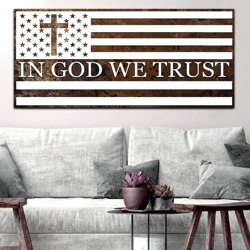 In God we Trust #15 American Flag Patriotic Wall Art