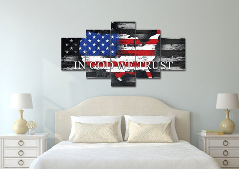 In God we Trust #18 American Flag Patriotic Wall Art