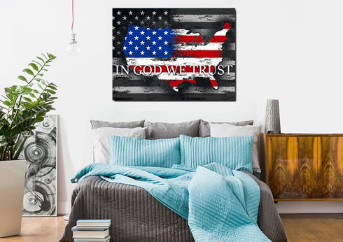In God we Trust #18 American Flag Patriotic Wall Art