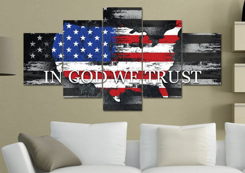In God we Trust #18 American Flag Patriotic Wall Art