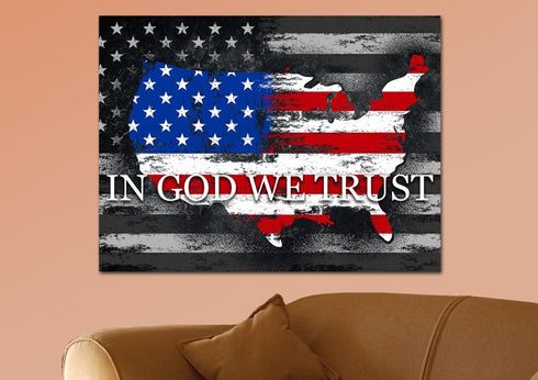 In God we Trust #18 American Flag Patriotic Wall Art
