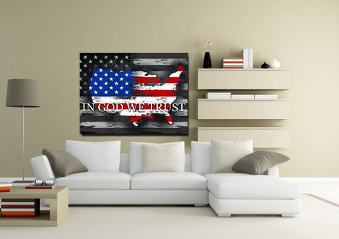 In God we Trust #18 American Flag Patriotic Wall Art