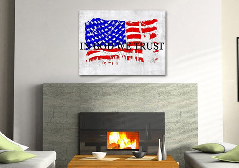 In God we Trust #19 American Flag Patriotic Wall Art