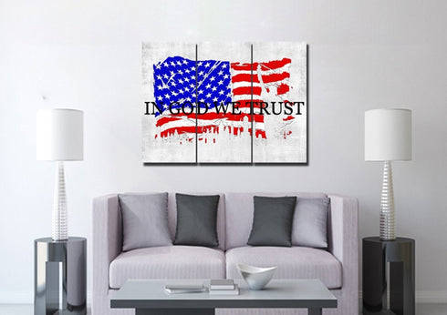 In God we Trust #19 American Flag Patriotic Wall Art