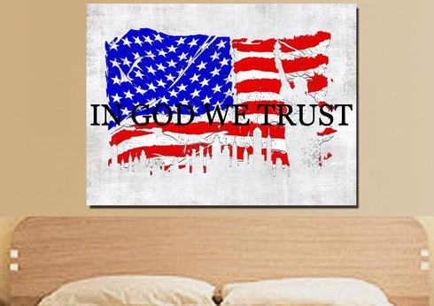 In God we Trust #19 American Flag Patriotic Wall Art