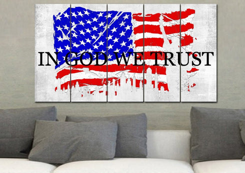 In God we Trust #19 American Flag Patriotic Wall Art