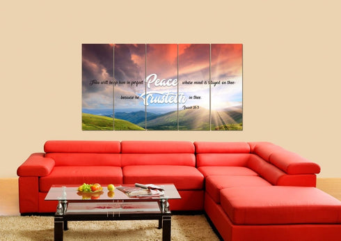 Isaiah 26:3 KJV Canvas Wall Art Print