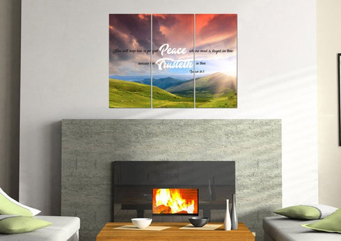Isaiah 26:3 KJV Canvas Wall Art Print