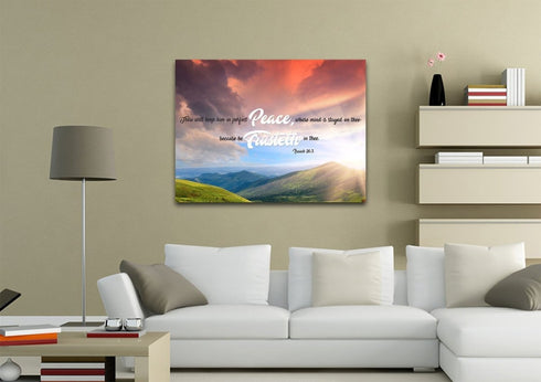 Isaiah 26:3 KJV Canvas Wall Art Print