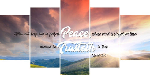 Isaiah 26:3 KJV Canvas Wall Art Print