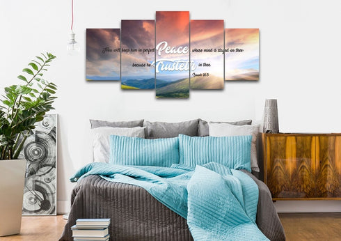Isaiah 26:3 KJV Canvas Wall Art Print