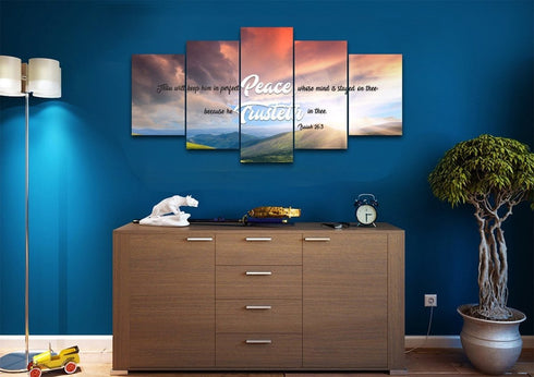 Isaiah 26:3 KJV Canvas Wall Art Print