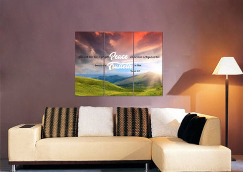 Isaiah 26:3 KJV Canvas Wall Art Print