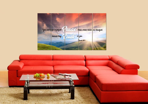 Isaiah 26:3 NIV Keep in Perfect Peace Canvas Wall Art Print