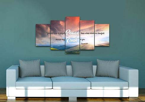 Isaiah 26:3 NIV Keep in Perfect Peace Canvas Wall Art Print