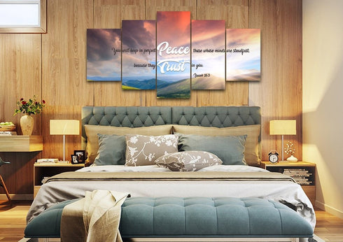 Isaiah 26:3 NIV Keep in Perfect Peace Canvas Wall Art Print