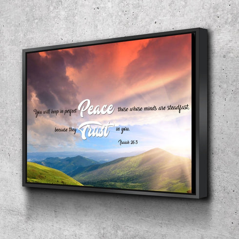 Isaiah 26:3 NIV Keep in Perfect Peace Canvas Wall Art Print
