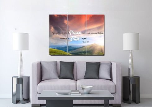Isaiah 26:3 NIV Keep in Perfect Peace Canvas Wall Art Print