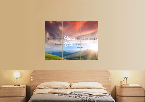 Isaiah 26:3 NIV Keep in Perfect Peace Canvas Wall Art Print
