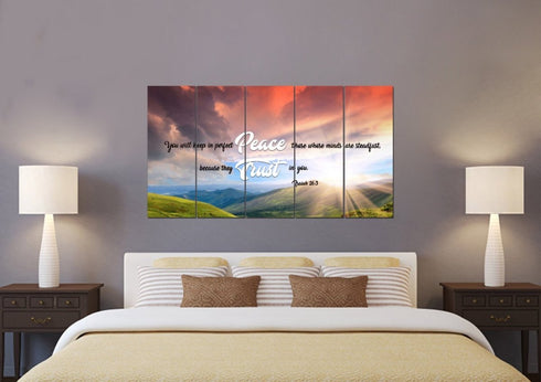 Isaiah 26:3 NIV Keep in Perfect Peace Canvas Wall Art Print