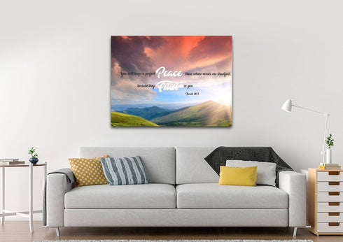 Isaiah 26:3 NIV Keep in Perfect Peace Canvas Wall Art Print
