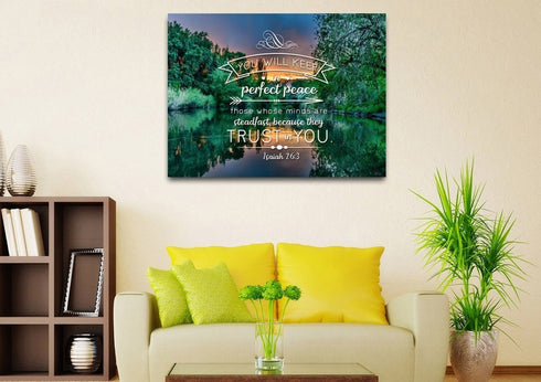 Isaiah 26:3 Wall Art Canvas Print