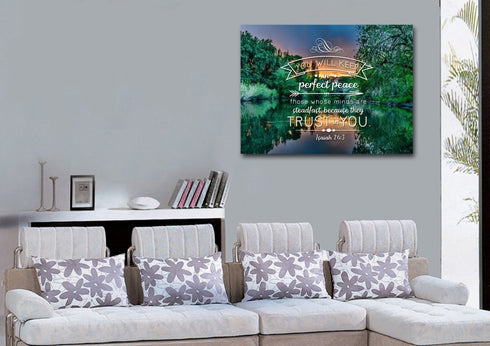 Isaiah 26:3 Wall Art Canvas Print