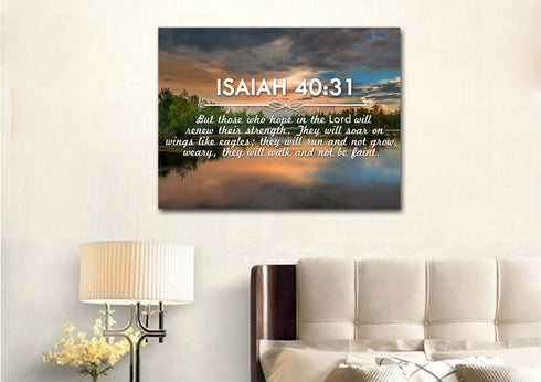 Isaiah 40:31 Hope in the Lord will Renew their Strength Canvas Wall Art Print