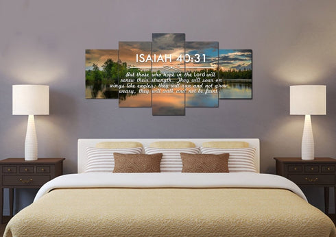 Isaiah 40:31 Hope in the Lord will Renew their Strength Canvas Wall Art Print