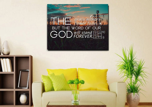 Isaiah 40:8 Word of God Will Stand Forever Canvas Wall Art Print
