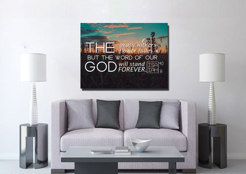 Isaiah 40:8 Word of God Will Stand Forever Canvas Wall Art Print