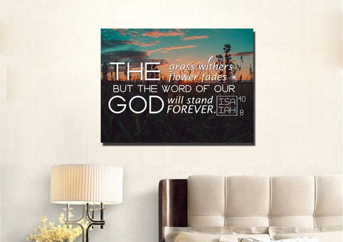 Isaiah 40:8 Word of God Will Stand Forever Canvas Wall Art Print