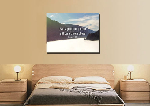 James 1:17 'Every Good & Perfect Gift comes from Above' Wall Art Canvas Print