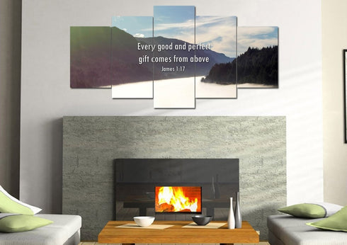 James 1:17 'Every Good & Perfect Gift comes from Above' Wall Art Canvas Print